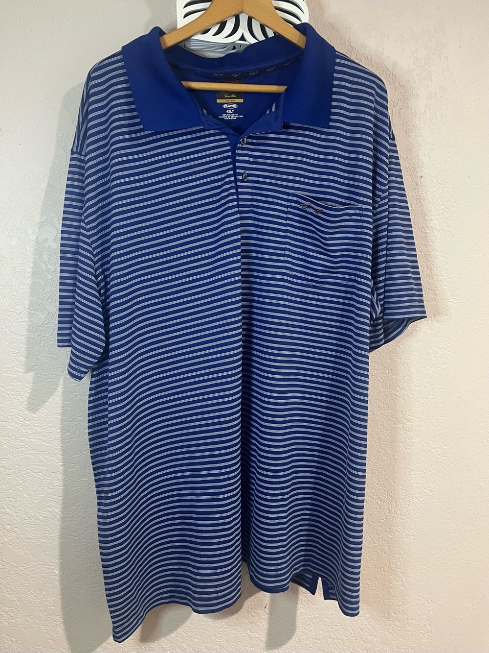 Greg Norman Collection Blue & White Striped Polo